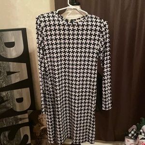 Michael Kors fitted black and white dress